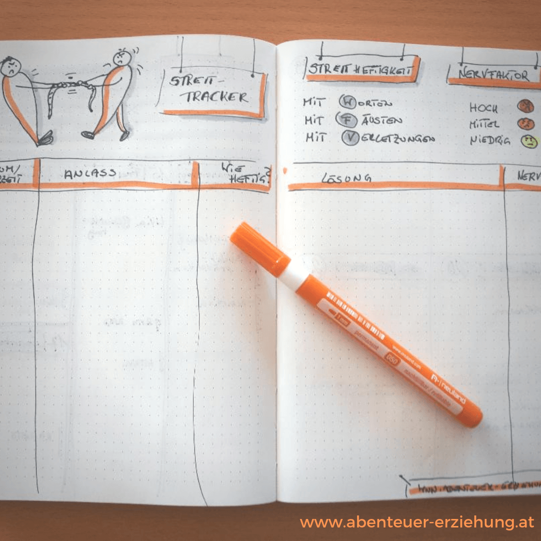 Bullet Journal Tracker für Geschwisterstreit